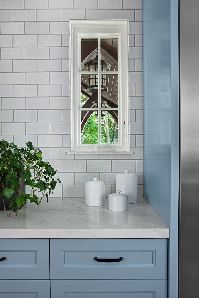 Custom kitchen at the English Tudor renovation