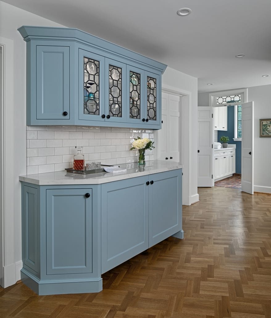 Custom kitchen at the English Tudor renovation