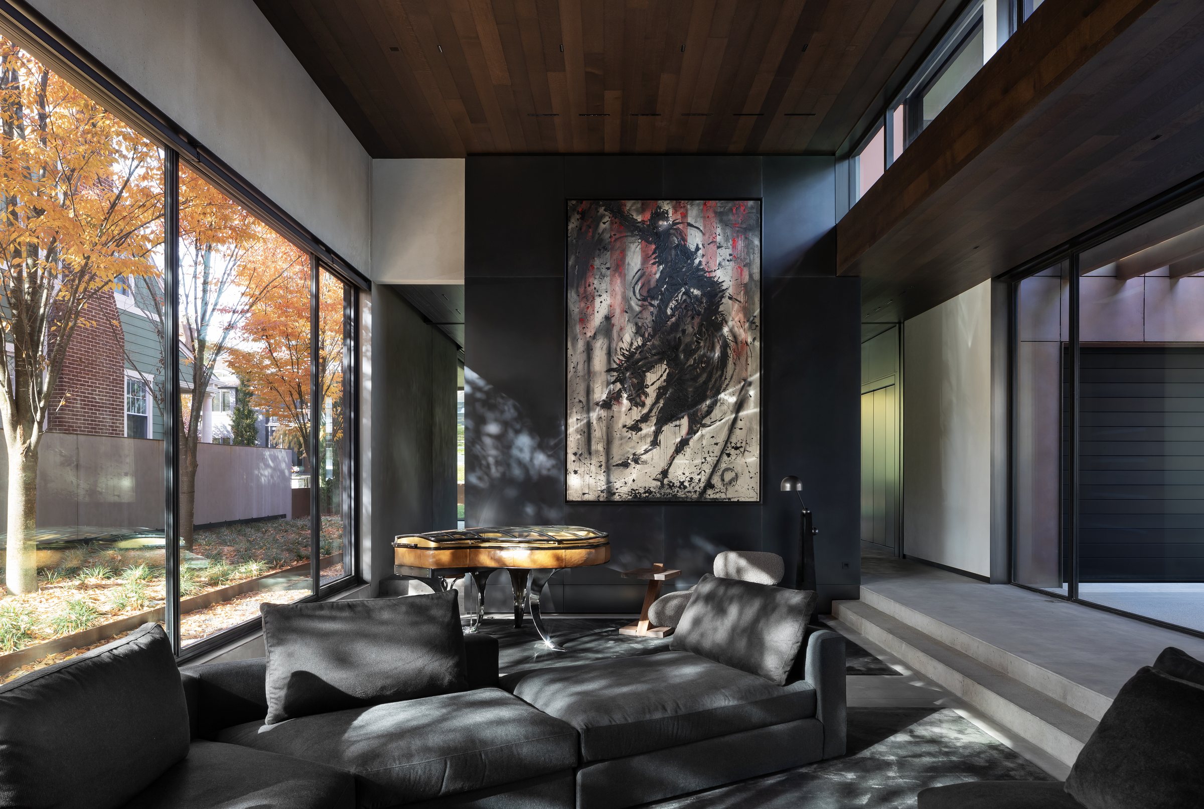 Family room seating, built by Mosher Dolan