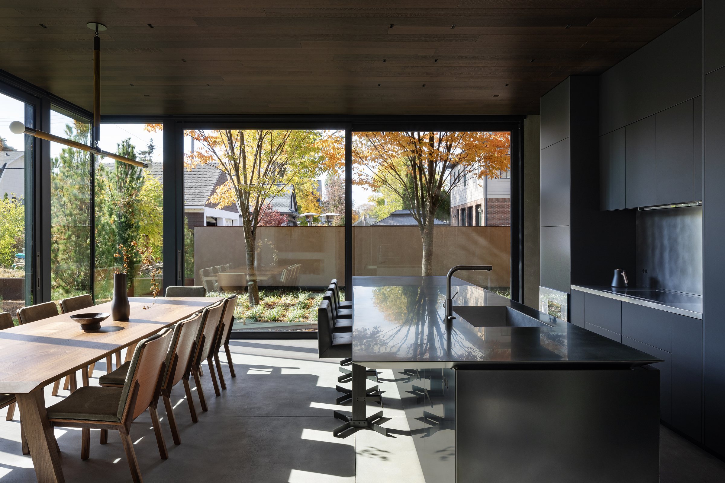 Dark custom kitchen, built by Mosher Dolan
